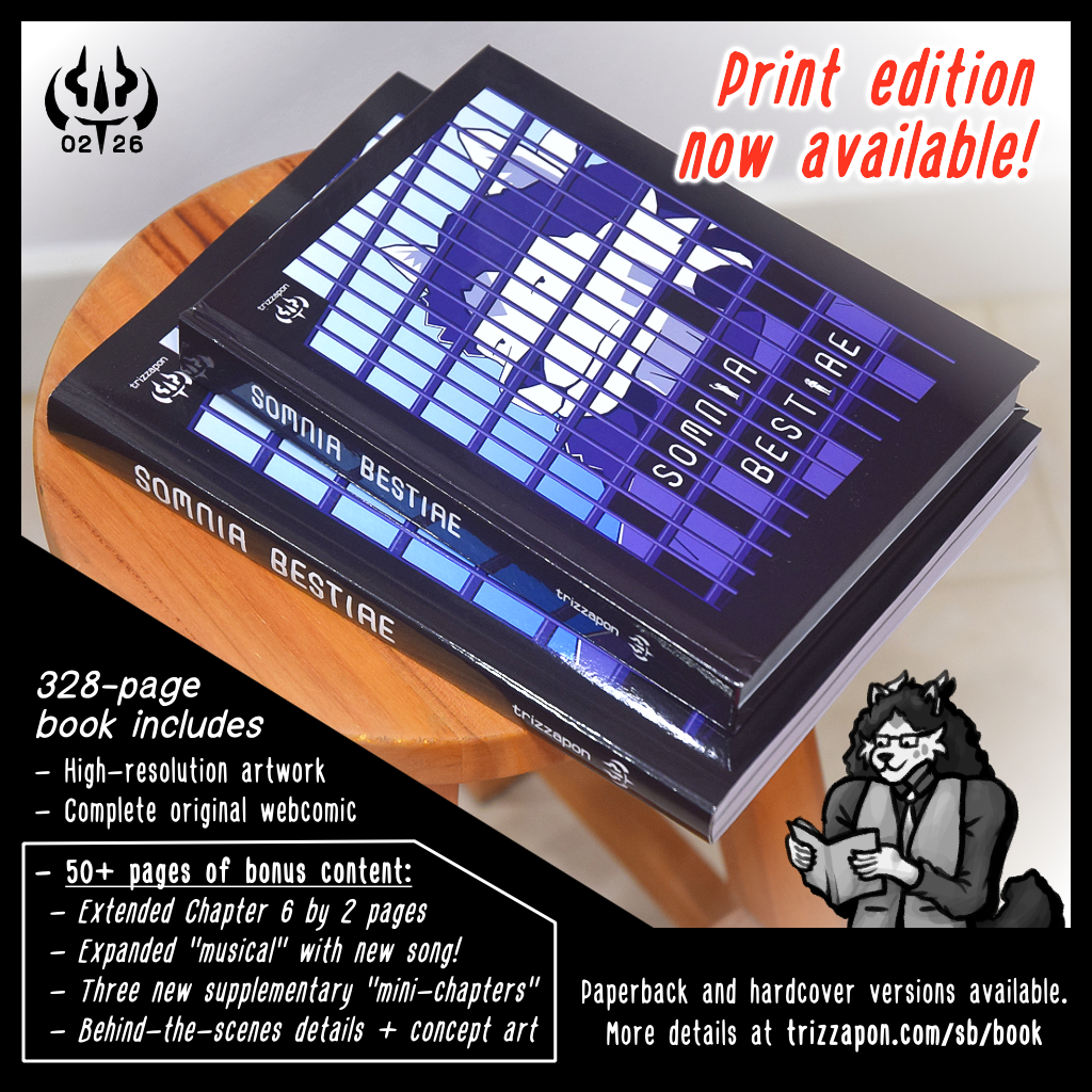 Promotional image showing two physical copies of Somnia Bestiae
